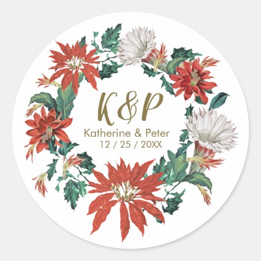 Rood en groen ventilator Wreath Ronde Sticker (Voorkant)