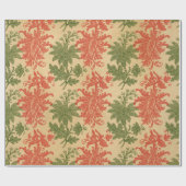 Rood en groen verbluffend detail  Paisley Cadeaupapier (Vlak)