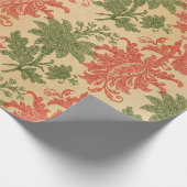 Rood en groen verbluffend detail  Paisley Cadeaupapier (Hoek)