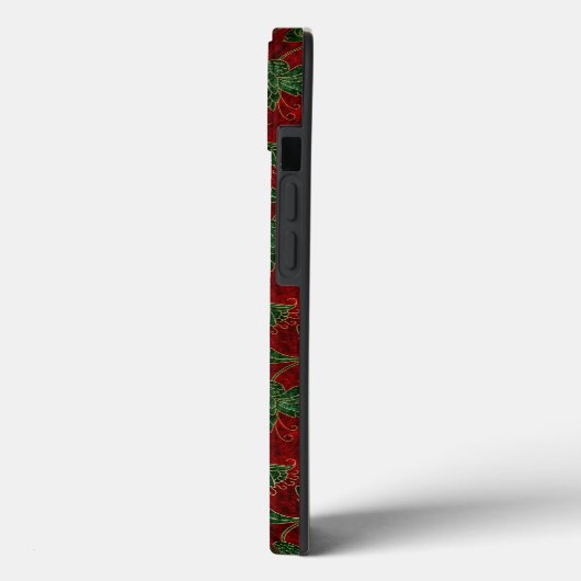 Rood en groen vet patroon met Initiaal Case-Mate iPhone Case (Achterkant / Links)