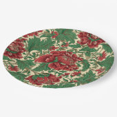 Rood en Groen Victoriaans Bloemen Bruiloft Papieren Bordje (Gekanteld)