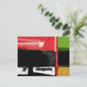 Rood en groen vierkant briefkaart (Staand voorkant)