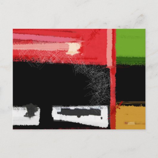 Rood en groen vierkant briefkaart (Voorkant)