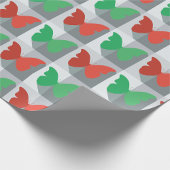 Rood en groen vlinderpatroon cadeaupapier