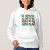 Rood en groen vlinderpatroon hoodie (Voorkant)