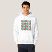 Rood en groen vlinderpatroon hoodie (Voorkant volledig)