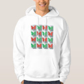 Rood en groen vlinderpatroon hoodie (Voorkant)