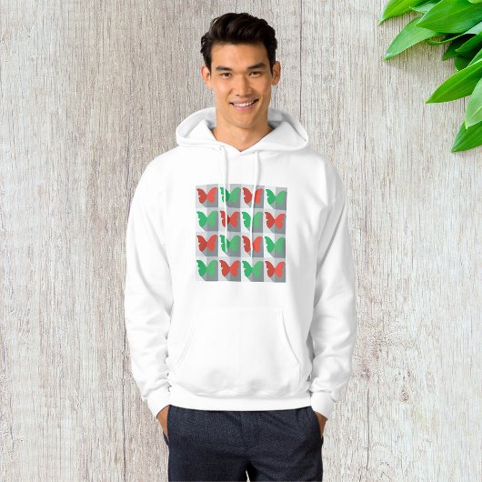 Rood en groen vlinderpatroon hoodie