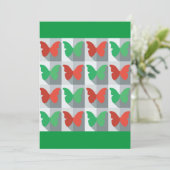 Rood en groen vlinderpatroon kaart (Staand voorkant)