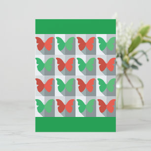 Rood en groen vlinderpatroon kaart