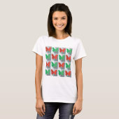Rood en groen vlinderpatroon t-shirt (Voorkant volledig)