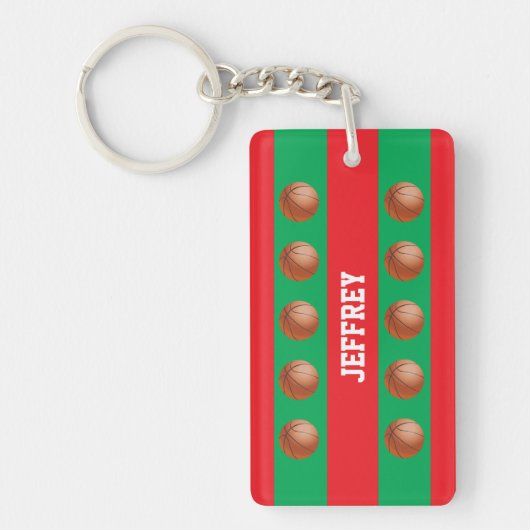 Rood en groen voor Kerstmis, Basketball Player, na Sleutelhanger (Voorkant)