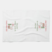 Rood en groen Vrolijk en stralend kerstfeest Theedoek (Horizontaal)