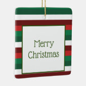 Rood en Groen Vrolijk Kerst Ornament (Rechts)