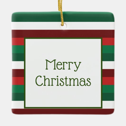 Rood en Groen Vrolijk Kerst Ornament (Voorkant)