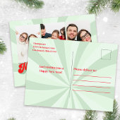Rood en groen Vrolijk Kerstfeest Retro Foto Feestdagenkaart