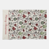 Rood en Groen Vrolijk Kerstland Cowgirl Theedoek (Horizontaal)