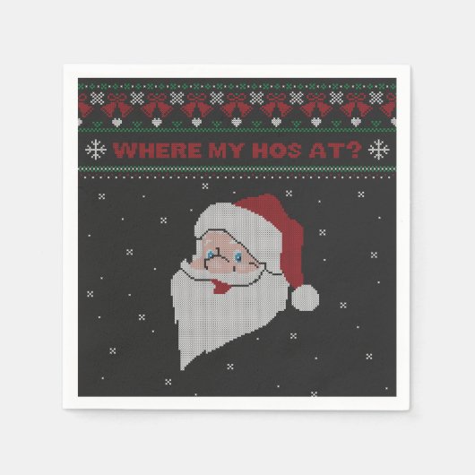 Rood en groen waar mijn hoeren zijn? Santa Ugly Xm Servet (Voorkant)