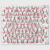 Rood en groen warm paprika inpakpapier (Vlak)