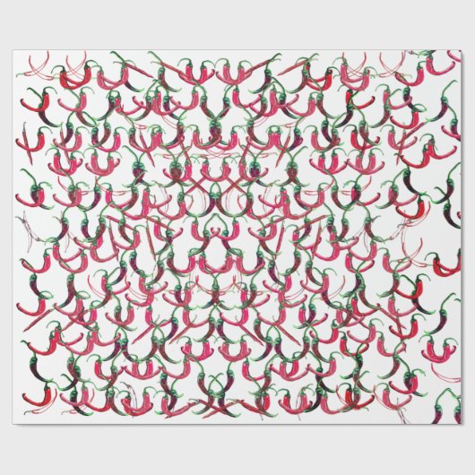 Rood en groen warm paprika inpakpapier (Vlak)