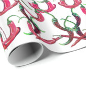 Rood en groen warm paprika inpakpapier (Rol Hoek)