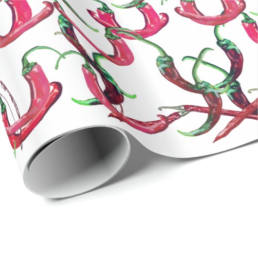 Rood en groen warm paprika inpakpapier (Rol Hoek)