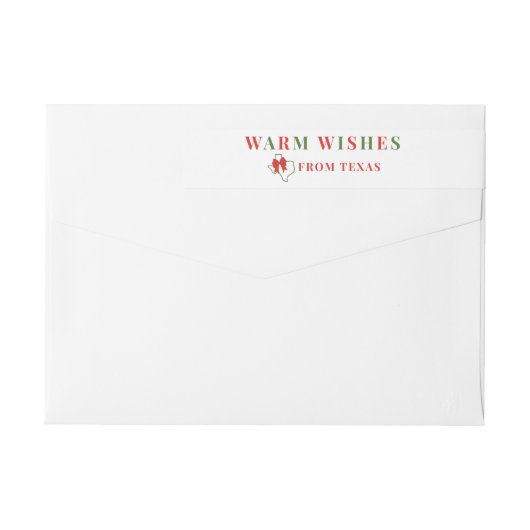 Rood en groen Warm Wishes Wraparound Address Label (Achterkant)