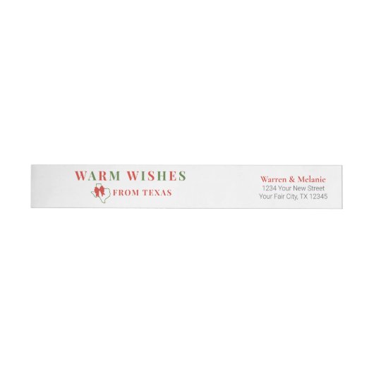 Rood en groen Warm Wishes Wraparound Address Label (Individueel)