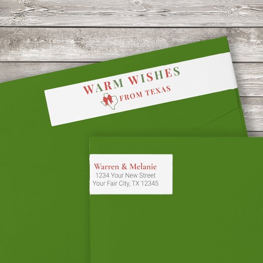 Rood en groen Warm Wishes Wraparound Address Label