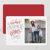 Rood en groen Warmest Wwish Holiday-fotokaart Kaart (Voorkant / Achterkant)