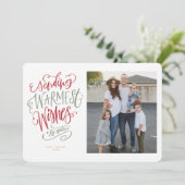 Rood en groen Warmest Wwish Holiday-fotokaart Kaart (Staand voorkant)