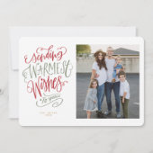 Rood en groen Warmest Wwish Holiday-fotokaart Kaart (Voorkant)
