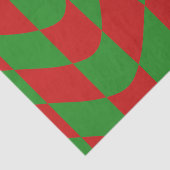 Rood- en Groen Warped Checkerboard Tissuepapier (Detail)