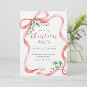 Rood en groen waterverf Kerstfeest Kaart (Staand voorkant)