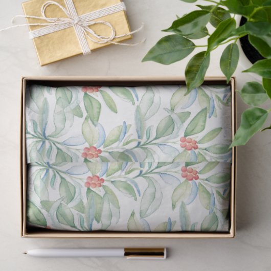 Rood en groen Waterverf Kerstmis Tissuepapier (Geschenk)