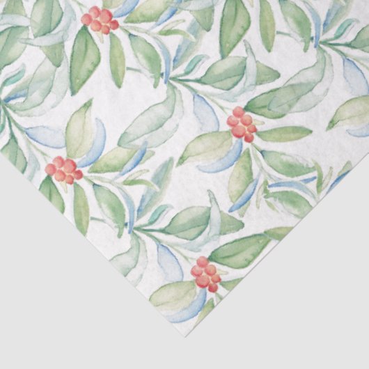 Rood en groen Waterverf Kerstmis Tissuepapier (Detail)