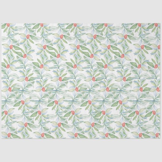 Rood en groen Waterverf Kerstmis Tissuepapier (Voorkant)