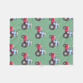 Rood en groen Waterverf tractorpatroon Fleece Deken (Voorkant (Horizontaal))