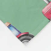 Rood en groen Waterverf tractorpatroon Fleece Deken (Hoek)