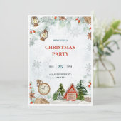 Rood en Groen Waterverf Vrolijk kerstfeest Kaart (Staand voorkant)