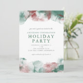 Rood en Groen Waterverf Zakelijk Kerstfeest Kaart (Staand voorkant)