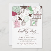 Rood en Groen Whimsical Birdcages Verjaardag Kaart (Voorkant)