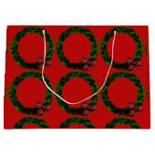 Rood en groen Wreath Kerstmis Groot Cadeauzakje (Voorkant)