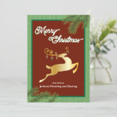 Rood en groen zakelijke vakantie Flat Kaart (Staand voorkant)