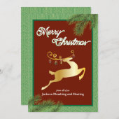 Rood en groen zakelijke vakantie Flat Kaart (Voorkant / Achterkant)