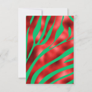 Rood en Groen Zebra Blank Wenskaart