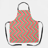 Rood en groen Zig-Zag Schort (Voorkant)