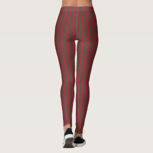 rood en groen zigzag leggings