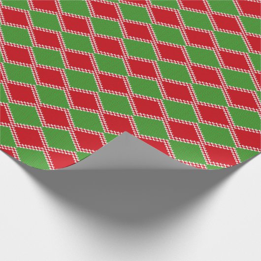 Rood en groen zoet kerstpatroon cadeaupapier (Hoek)