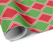 Rood en groen zoet kerstpatroon cadeaupapier (Rol Hoek)